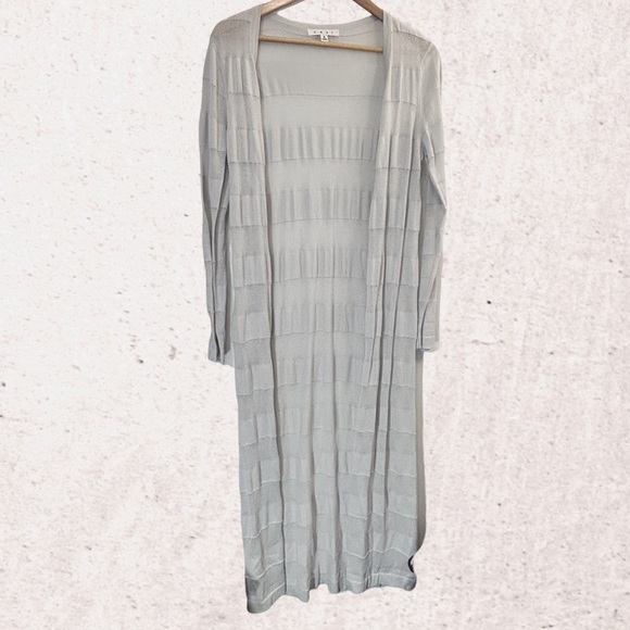 CAbi Gray Cardigan Sweater with Textured Design - Picture 1 of 4